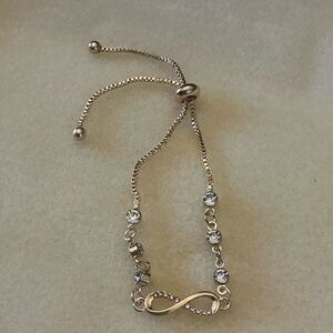 Golden Infinity Bracelet with Silver Accents, adjustable